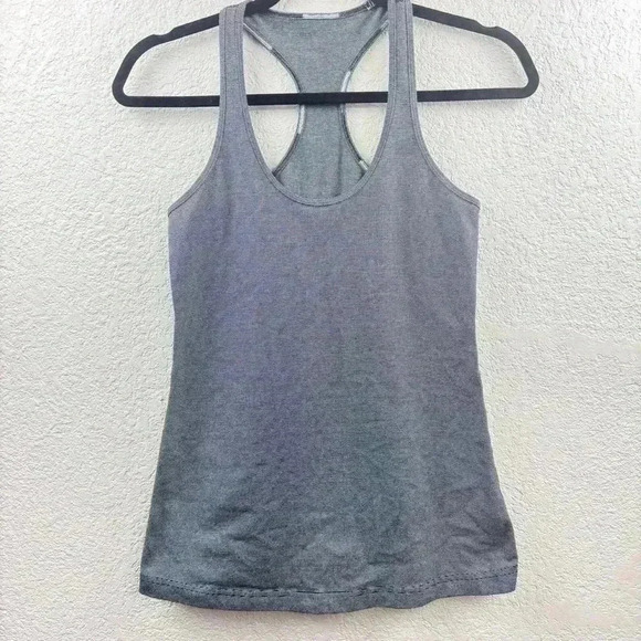 Lululemon Black & White Striped Razorback Tank - Picture 1 of 5